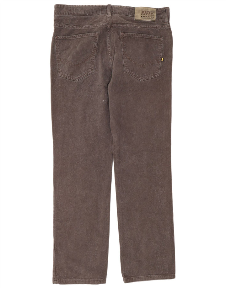 Rifle Mens Straight Jeans W33 L30 Cinza Algodão