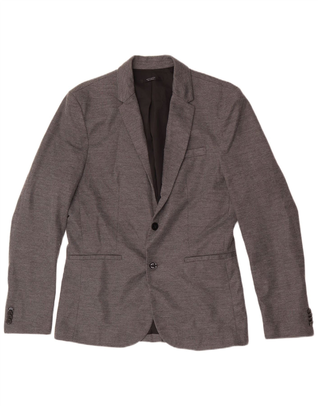 Jaqueta blazer masculina Zara com 2 botões UK 40 poliéster cinza grande