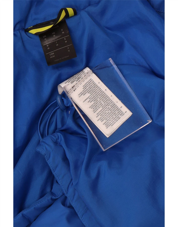 Jaqueta acolchoada masculina Adidas UK 38 poliéster azul médio