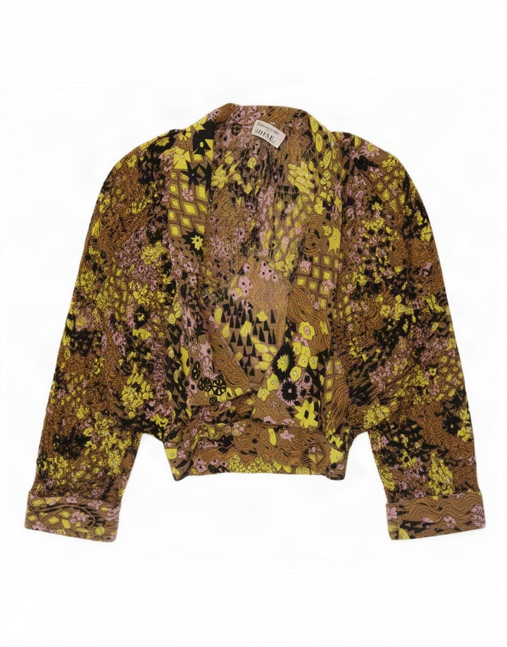 Blusa feminina vintage cropped envoltória UE 40 média floral multicolorida