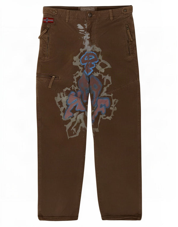 Calça cargo reta masculina Napapijri W32 L30 algodão marrom