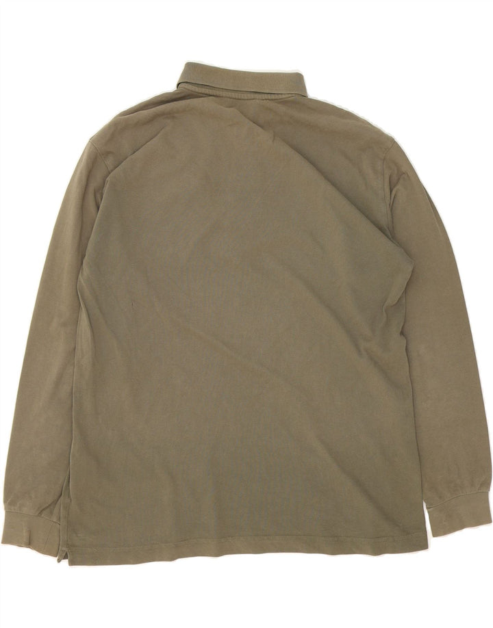 KAPPA Mens Long Sleeve Polo Shirt XL Khaki Cotton Vintage Kappa and Second-Hand Kappa from Messina Hembry 