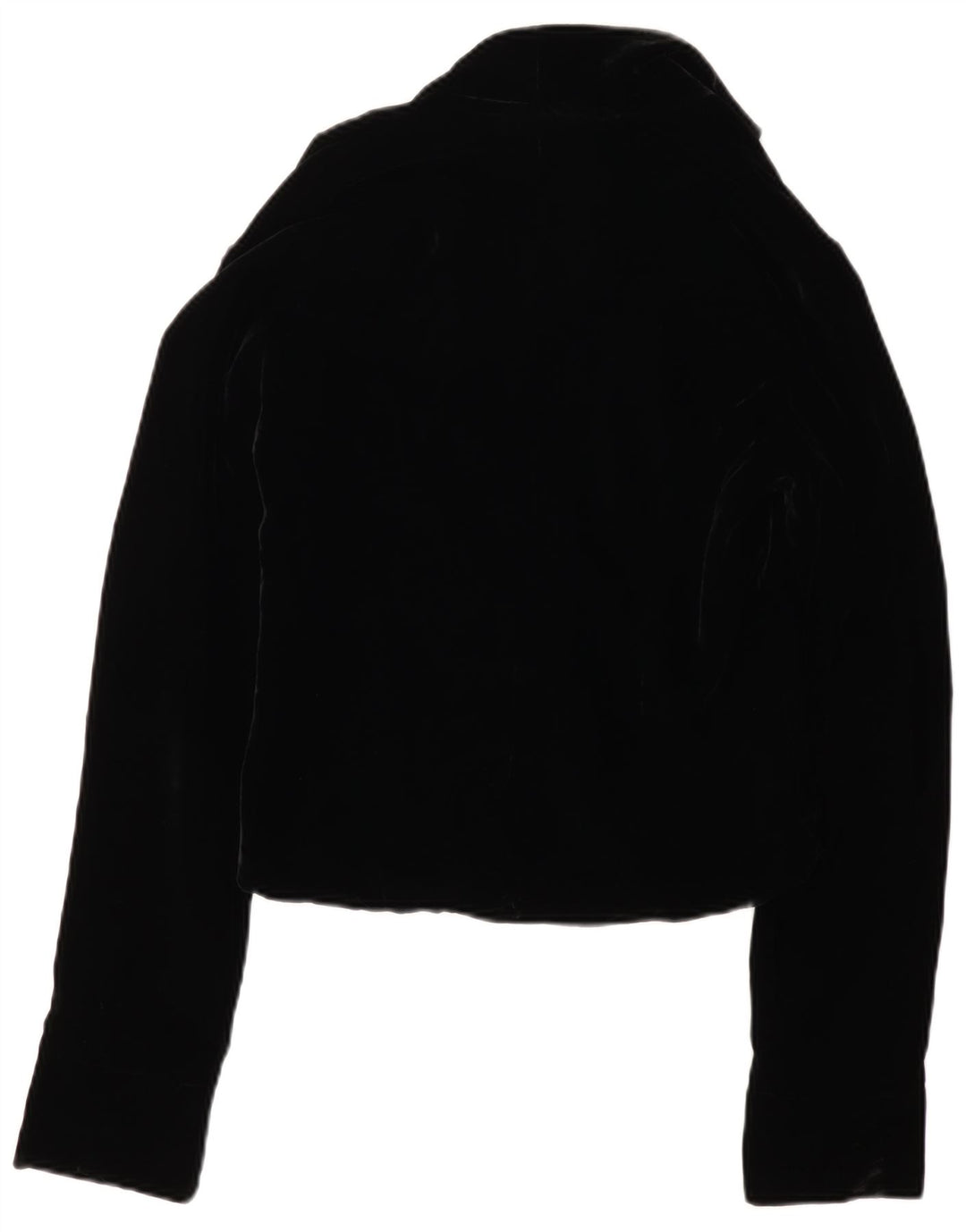 Jaqueta blazer feminina VINTAGE de veludo com 3 botões Reino Unido 12 médio preto