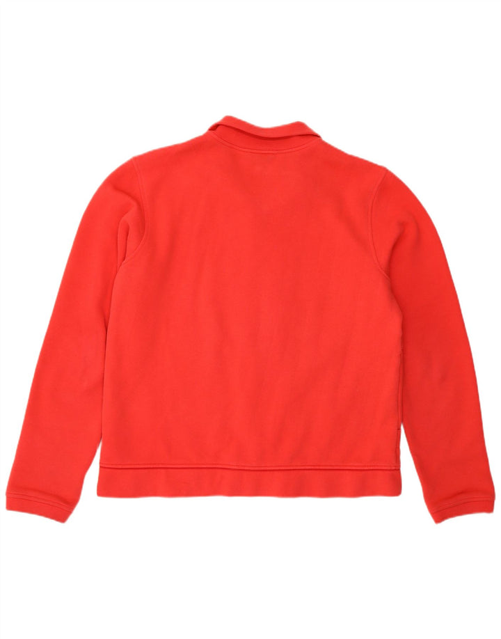 Adidas Womens Tracksuit Top Jacket UK 16 Grande Algodão Vermelho
