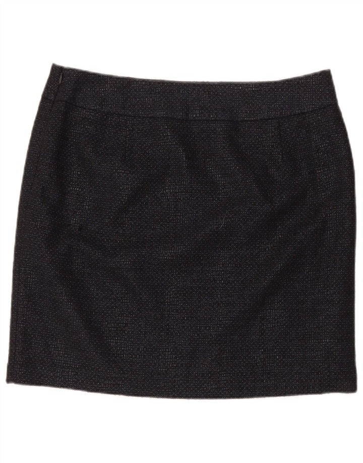 Fase Oito Mini Saia Feminina Reino Unido 14 Grande W34 Algodão Preto