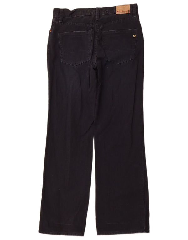 Ben Sherman Womens Straight Casual Trousers W28 L29  Navy Blue Cotton