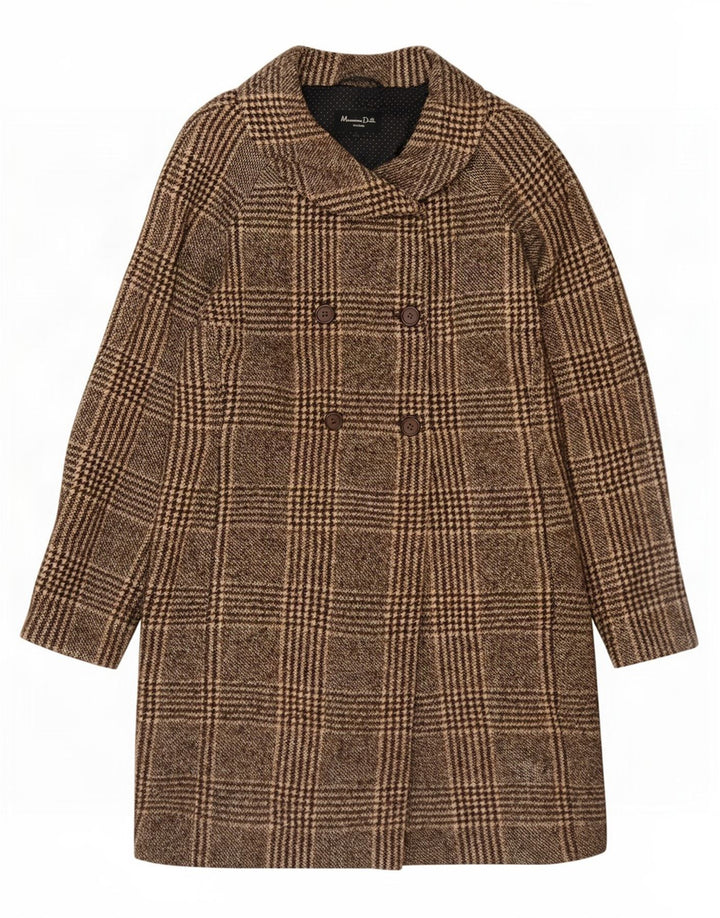 Casaco feminino Massimo Dutti com peito duplo UE 40 médio marrom houndstooth