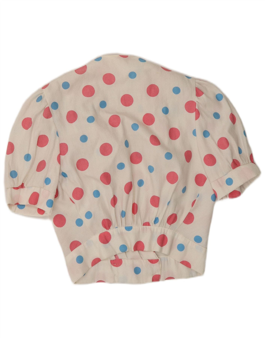 Blusa feminina vintage UK 10 pequena branca manchada