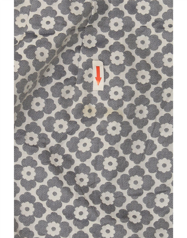 Mini saia feminina Oasis UK 10 pequena W28 cinza floral poliéster