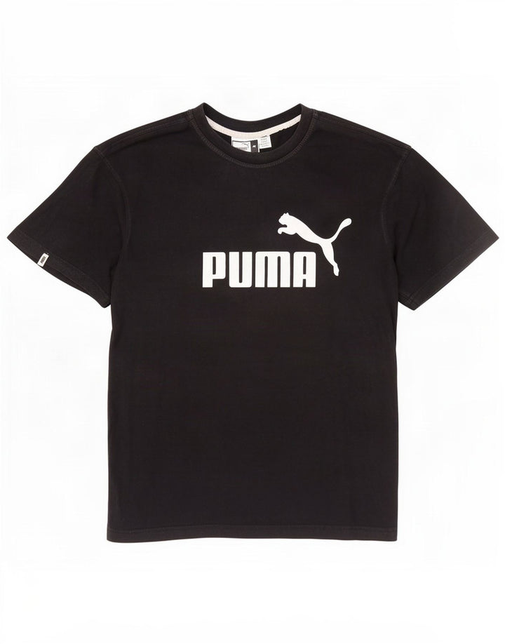 Puma Mens Graphic T-Shirt Top Médio Algodão Preto