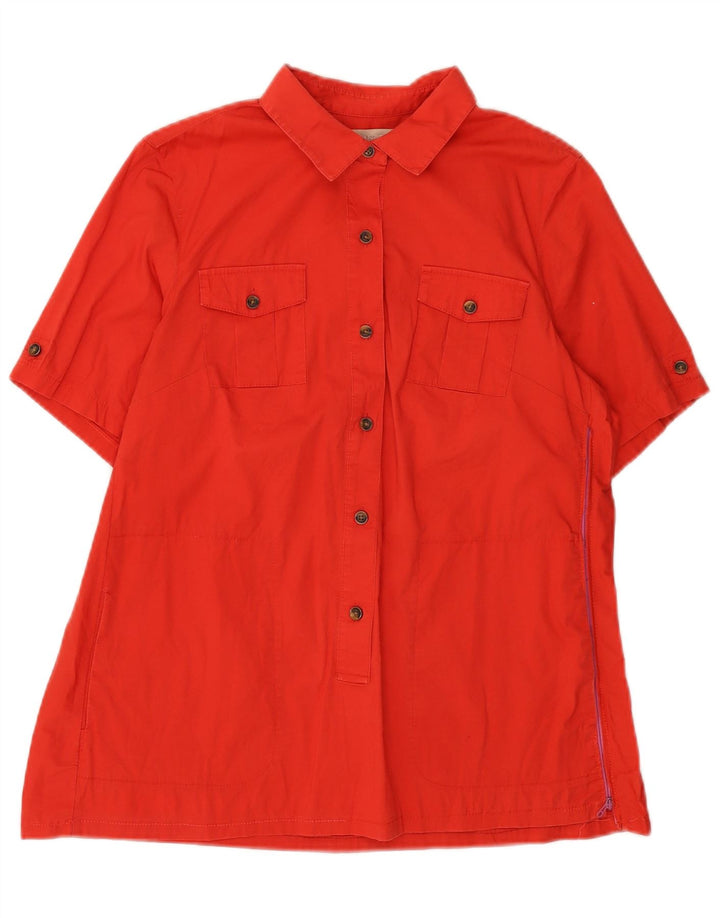 BANANA REPUBLIC Camisa feminina pulôver de manga curta pequena EUA 6 vermelho médio