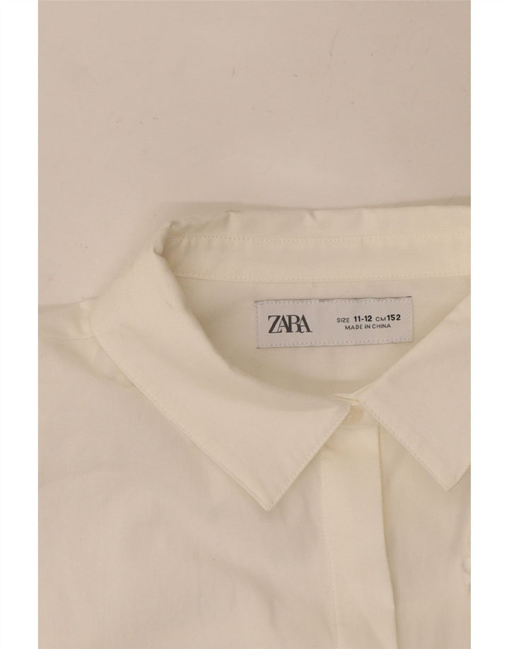 Camisa ZARA Meninas 11-12 Anos Branco Floral