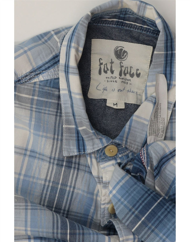 Camisa masculina FAT FACE de algodão xadrez azul médio