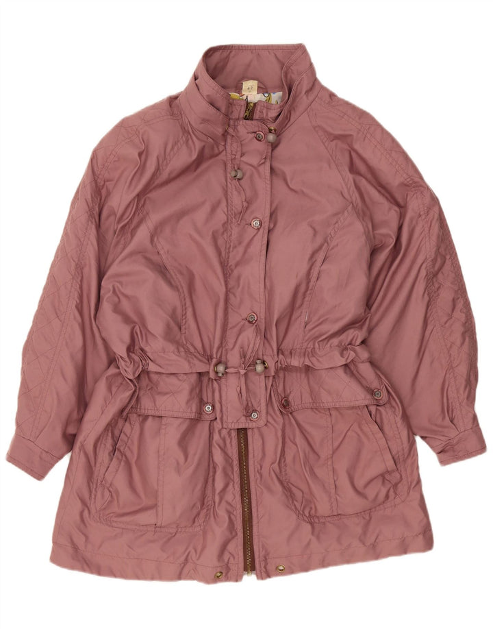 Jaqueta Parka desproporcionado UE 42 das mulheres do vintage grande poliéster cor-de-rosa