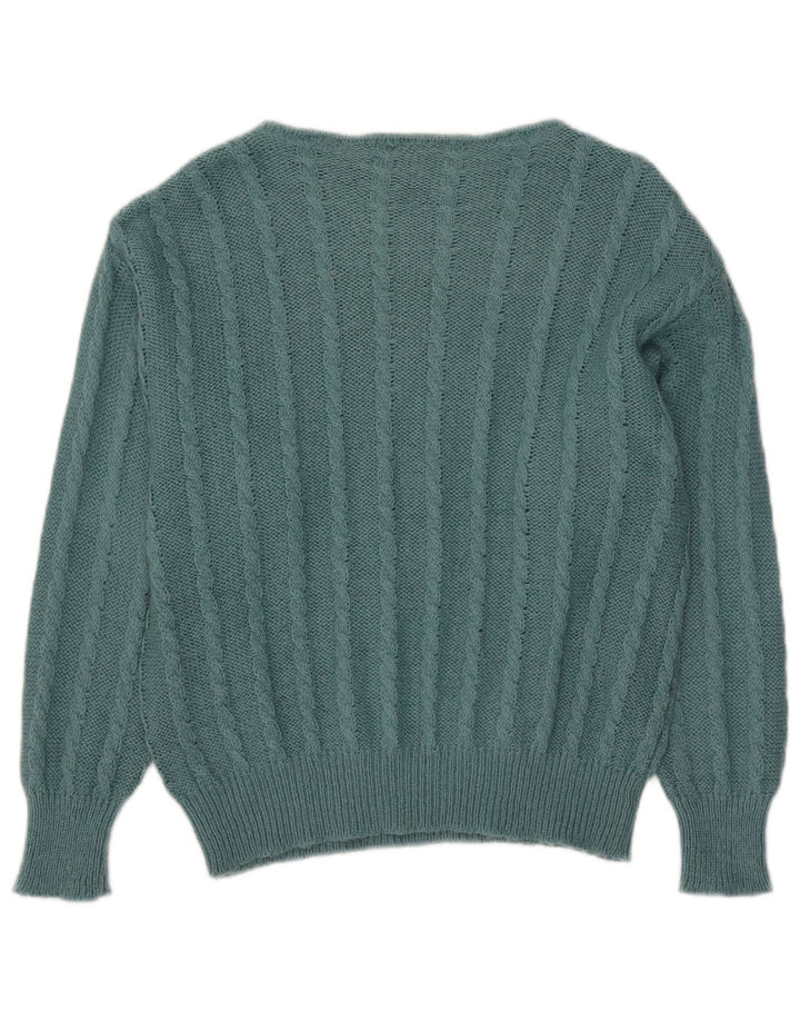 Suéter feminino Roberta Puccini com gola canoa IT 46 acrílico azul grande