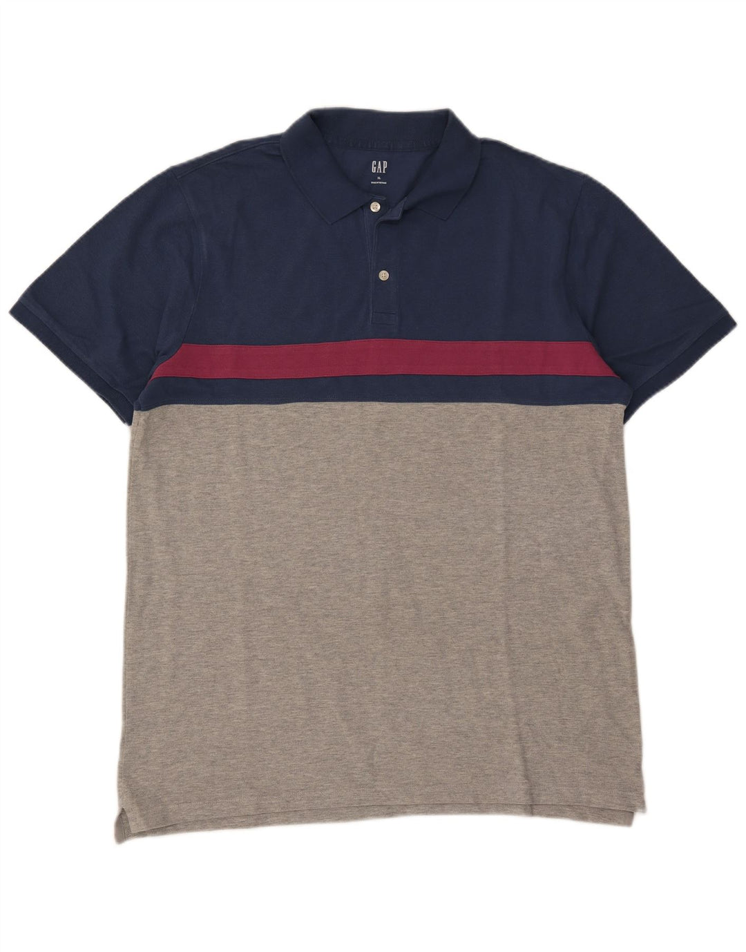 Camisa polo masculina Gap XL cinza colorblock algodão