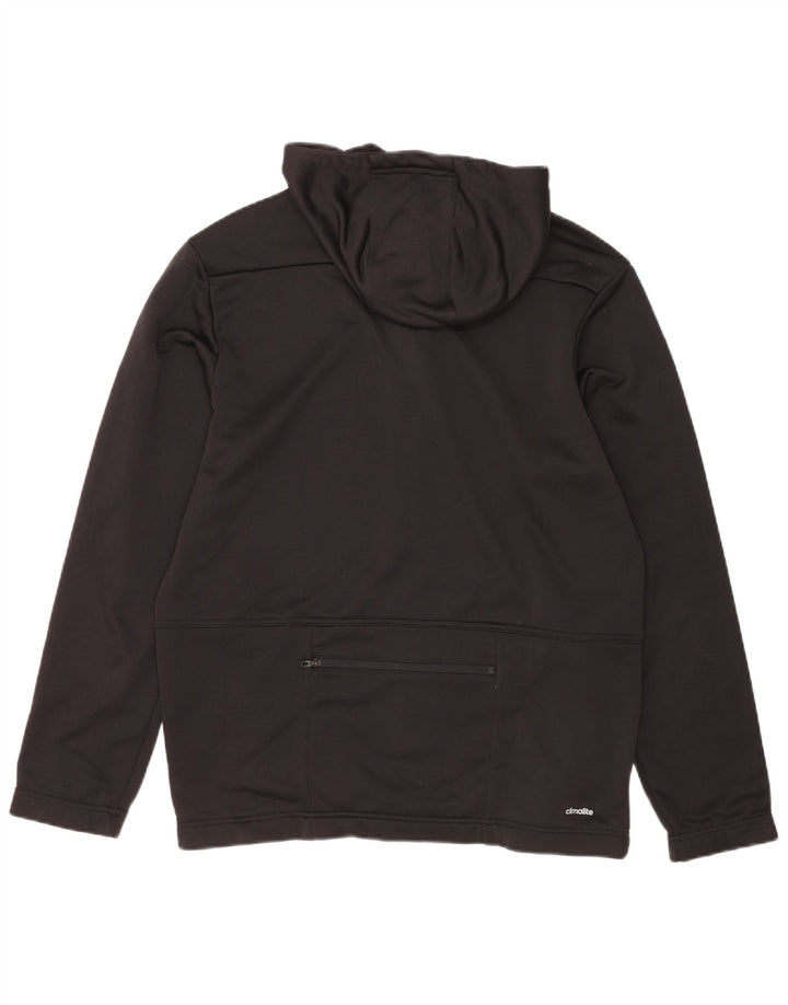Suéter masculino Adidas Climalite Zip com capuz grande poliéster preto