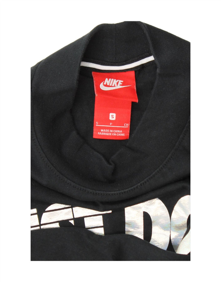 NIKE Womens Crop Graphic Vest Top UK 10 Small Black