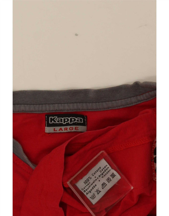 Camiseta gráfica masculina Kappa Top grande bloco colorido vermelho