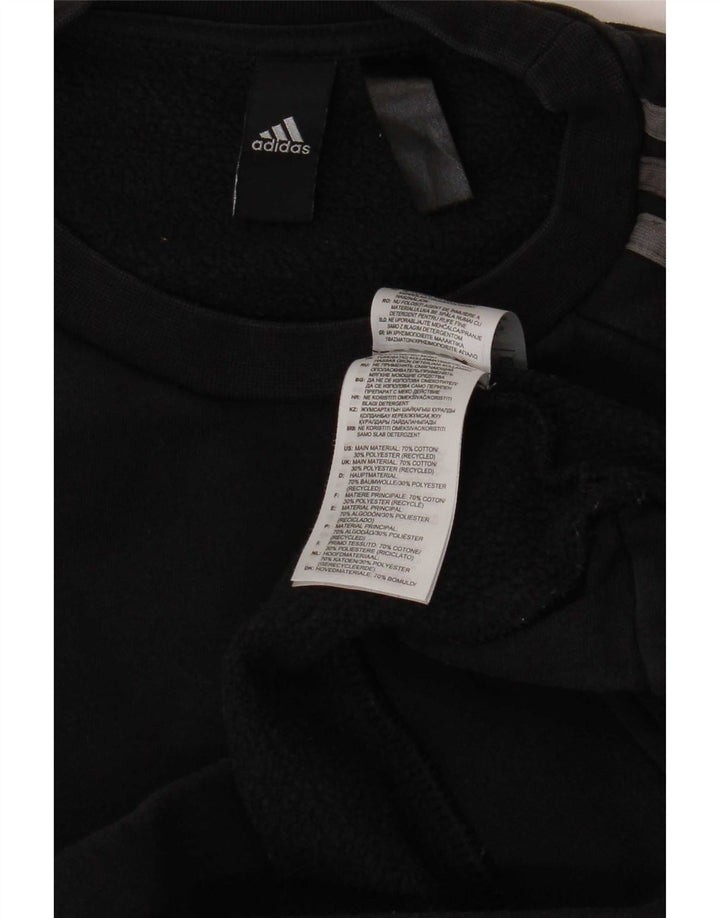 Adidas Mens Moletom Jumper Médio Algodão Preto