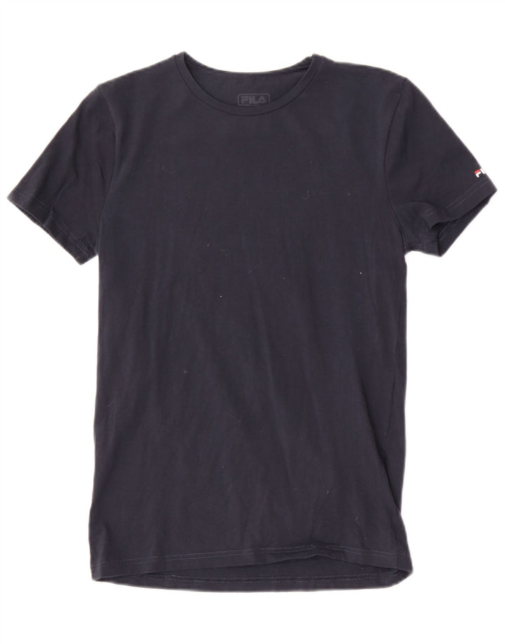 Camiseta masculina Fila top pequeno algodão azul marinho