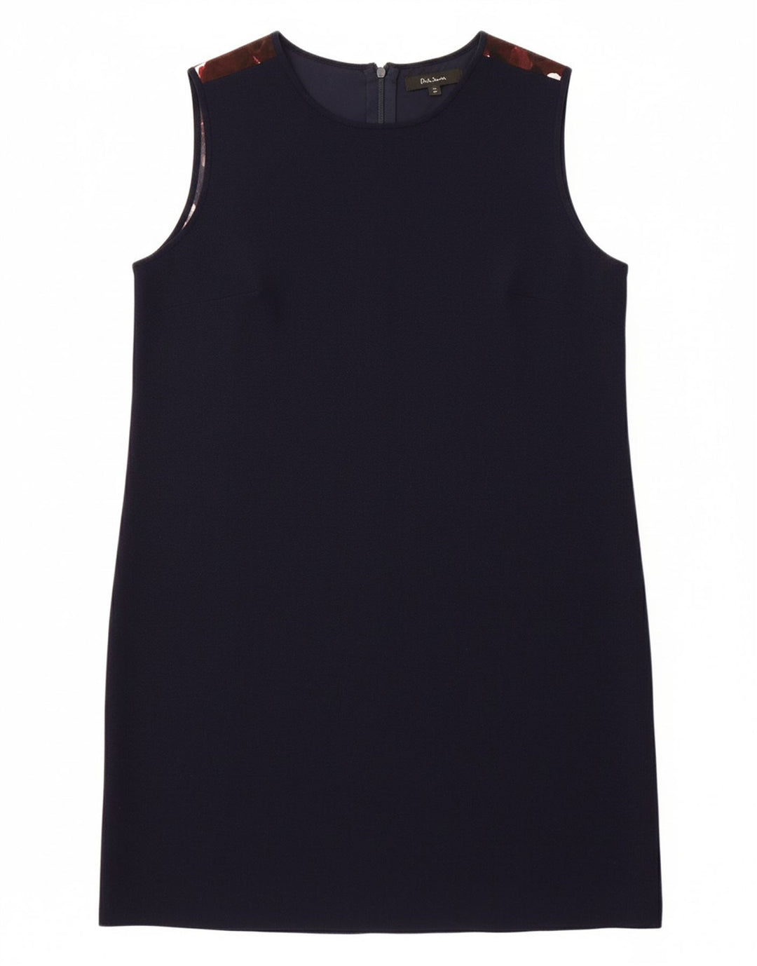 PAUL SMITH Vestido básico feminino sem mangas UK 18 XL azul marinho lã