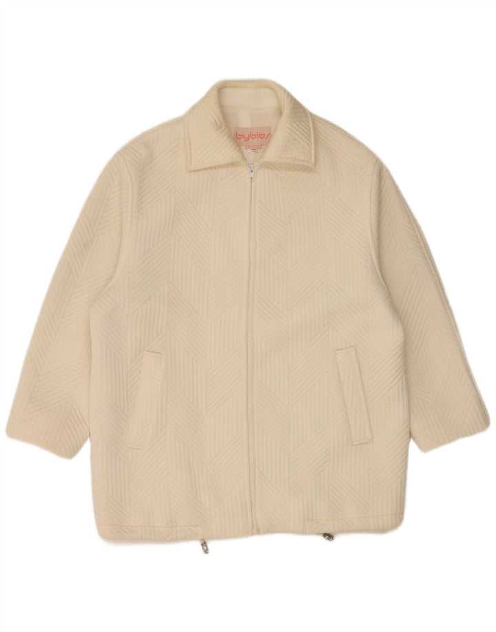 Jaqueta bomber feminina oversized BYBLOS IT 44 médio off white poliamida