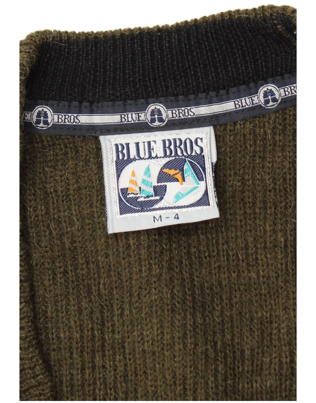 Suéter cardigã masculino vintage de lã cáqui média