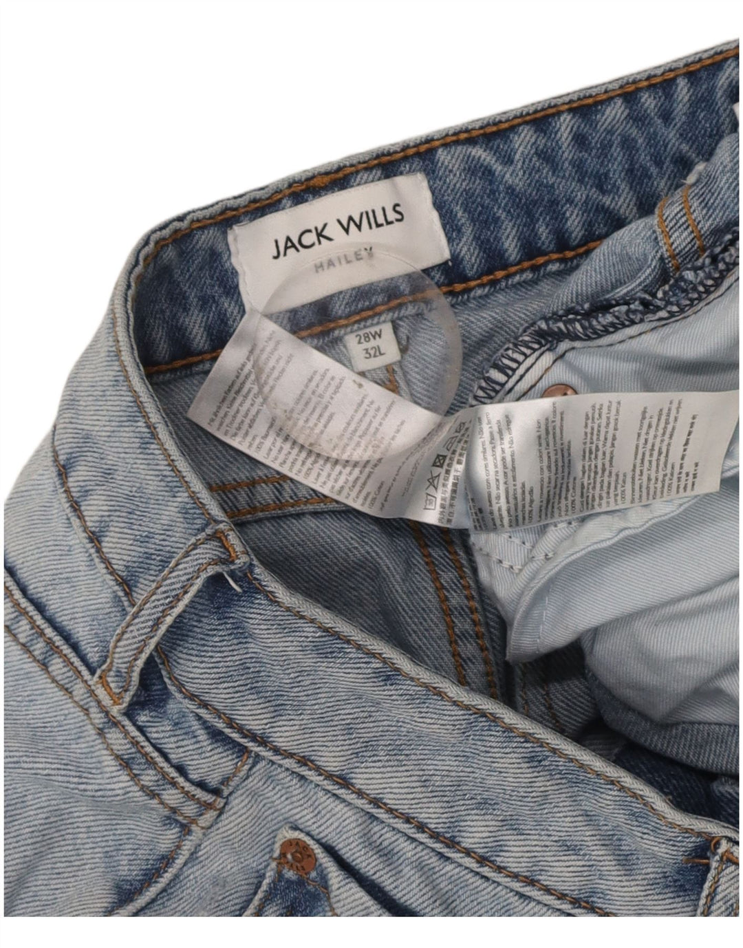 JACK WILLS Jeans reto feminino W28 L32 algodão azul