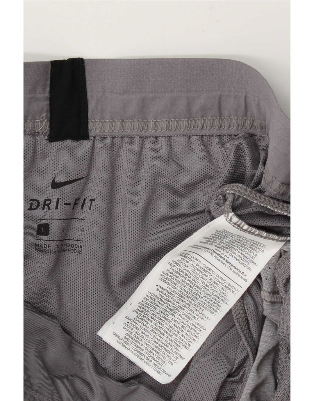 Shorts esportivos masculinos Nike Dri Fit grande poliéster cinza