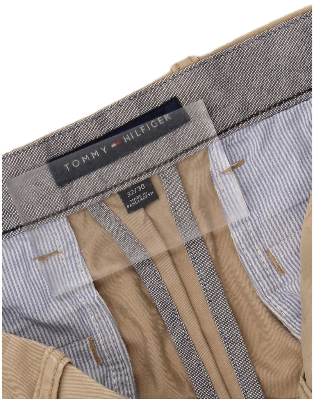 Calça Chino masculina TOMMY HILFIGER W32 L26 algodão bege