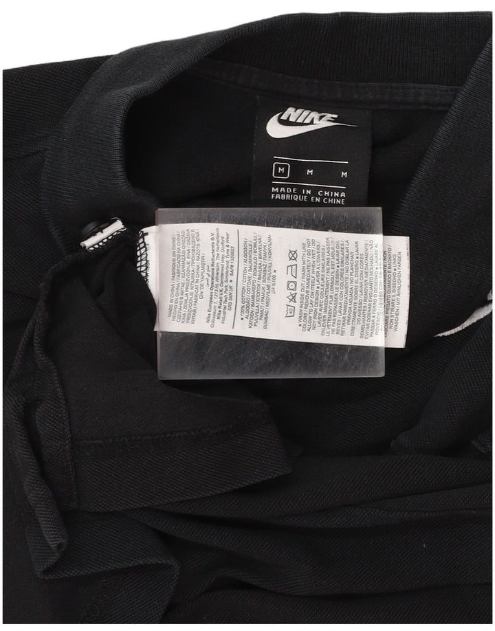 Camisa polo masculina NIKE de algodão preto médio