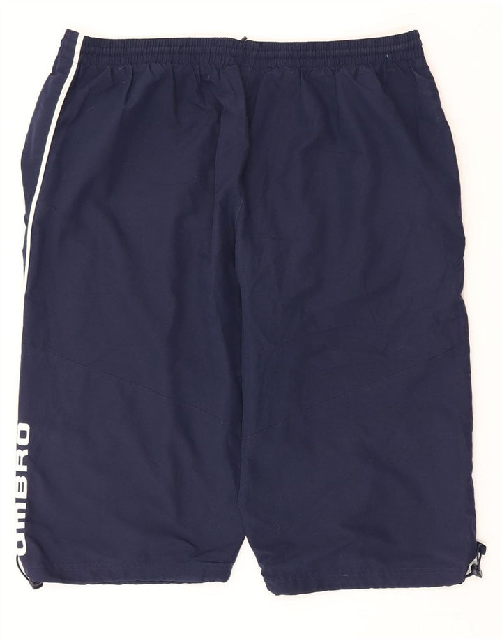 Shorts esportivos gráficos masculinos Umbro 2XL poliéster azul marinho