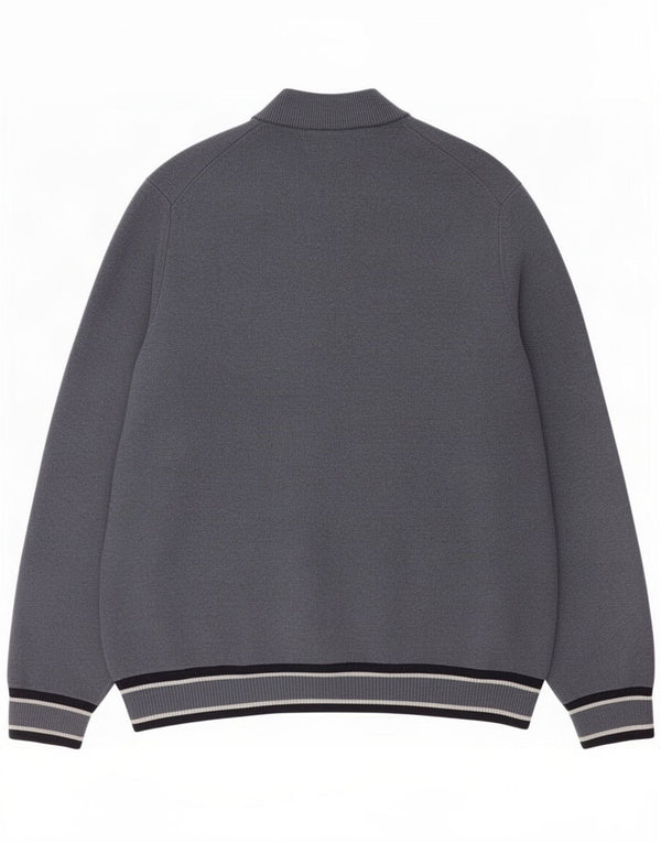 Suéter cardigã masculino Marks & Spencer 2XL poliéster listrado azul
