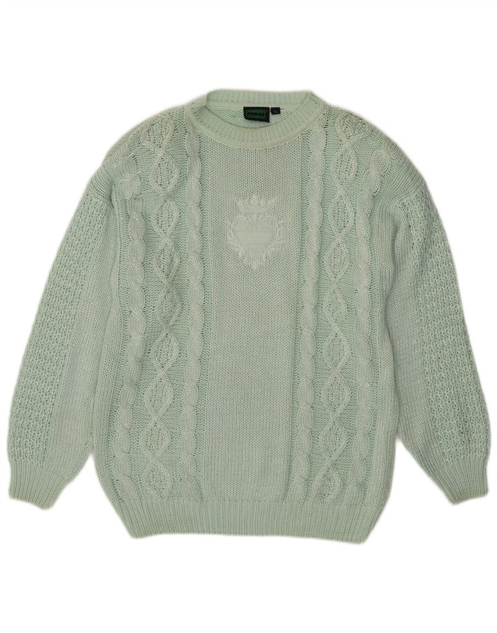 Suéter feminino BLUHMOD com gola redonda EU 42 grande algodão verde