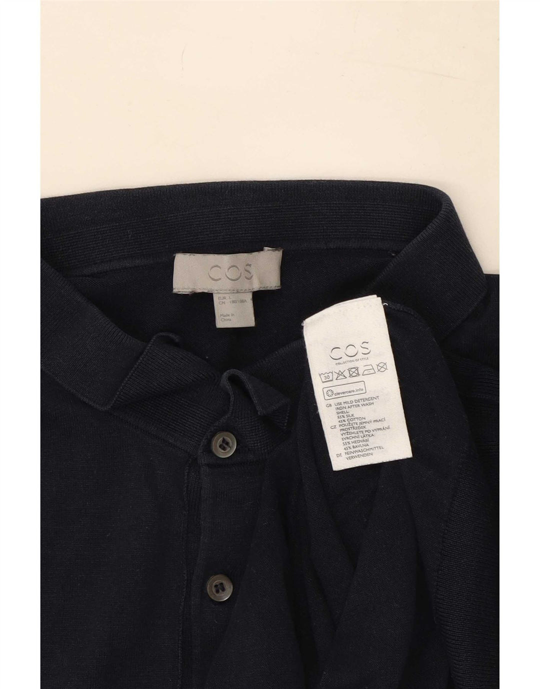 Camisa polo masculina Cos grande seda azul marinho