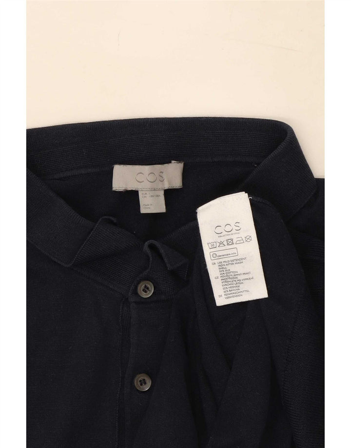 Camisa polo masculina Cos grande seda azul marinho