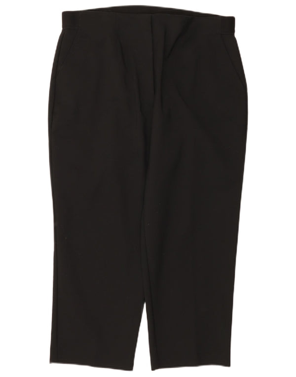 Marks & Spencer Womens Capri Trousers UK 16 Large W36 L22 Black Cotton