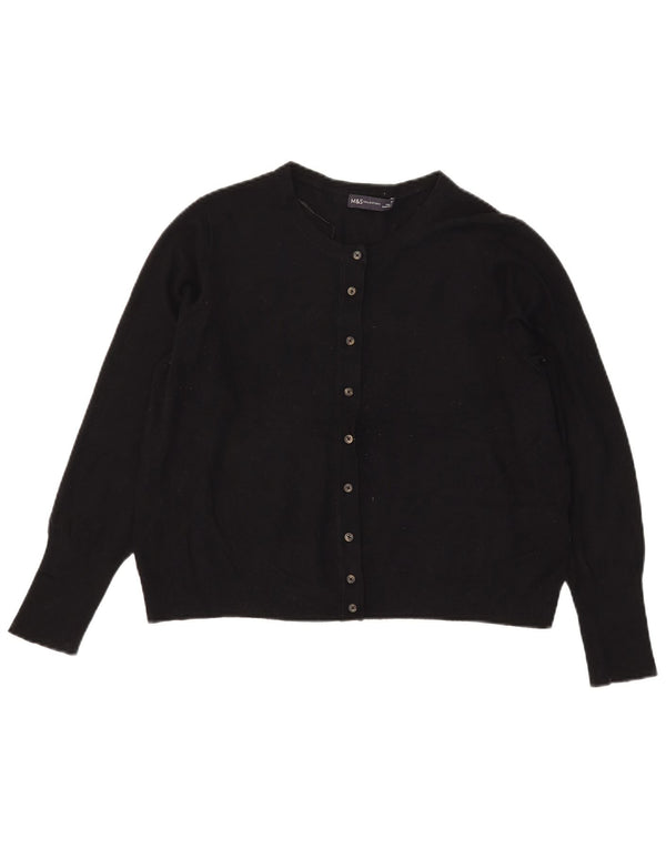 Suéter cardigã feminino Marks & Spencer UK 18 XL preto viscose