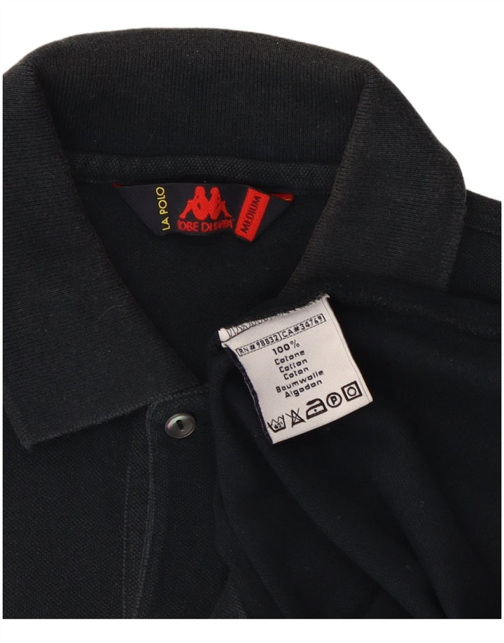 Camisa polo masculina Kappa de algodão preto médio