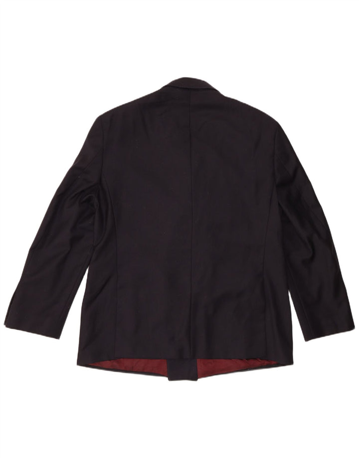 Jaqueta blazer masculina Marks & Spencer com peito duplo Reino Unido 42 grande azul marinho