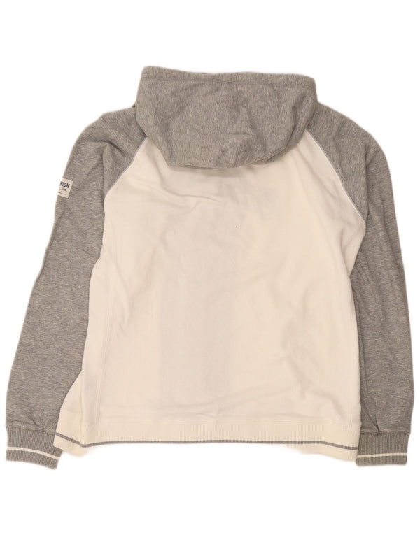 Suéter masculino Champion com capuz e zíper gráfico 2XL algodão colorblock branco