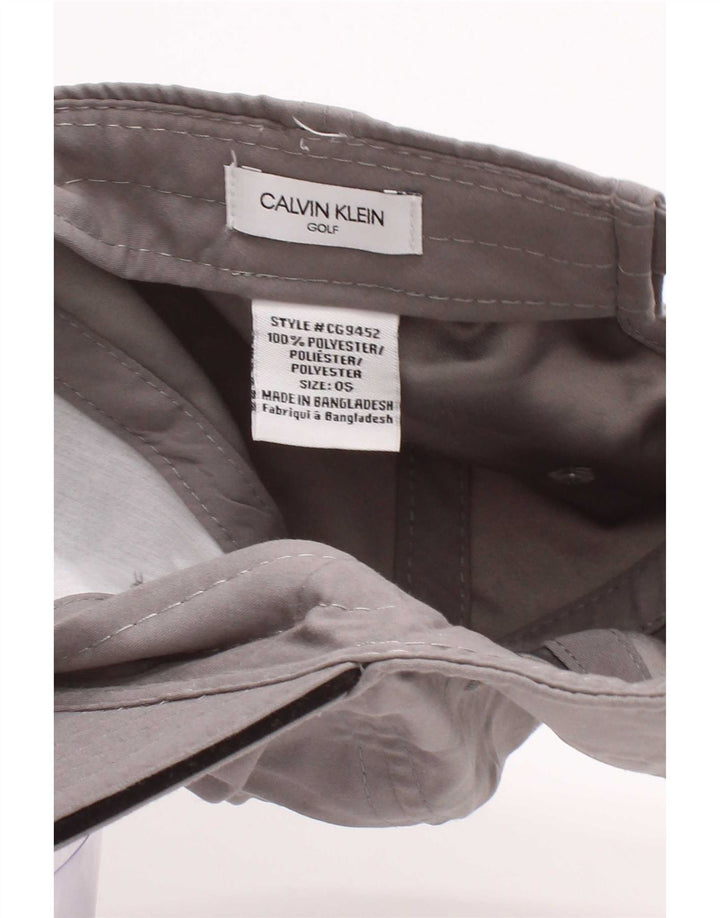Boné de beisebol gráfico masculino Calvin Klein, tamanho único, poliéster cinza