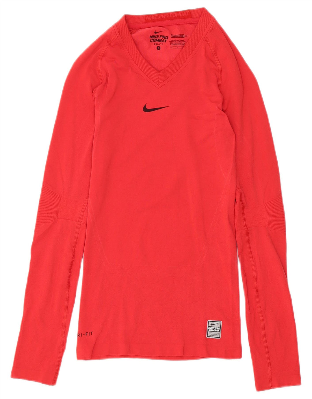 NIKE Womens Dri Fit Top Long Sleeve UK 10 Small Red