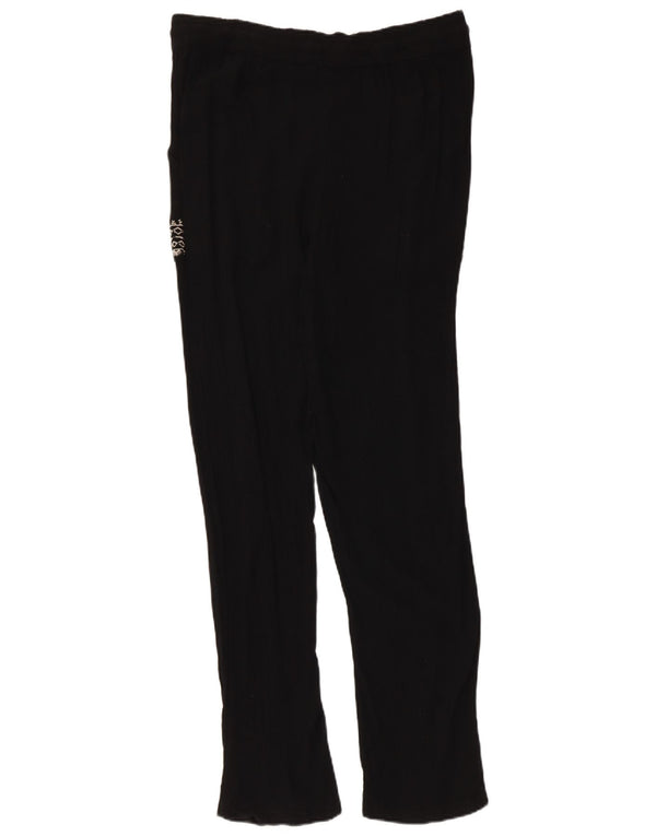 Calça casual feminina Marks & Spencer Reino Unido 12 médio W32 L29 preta floral