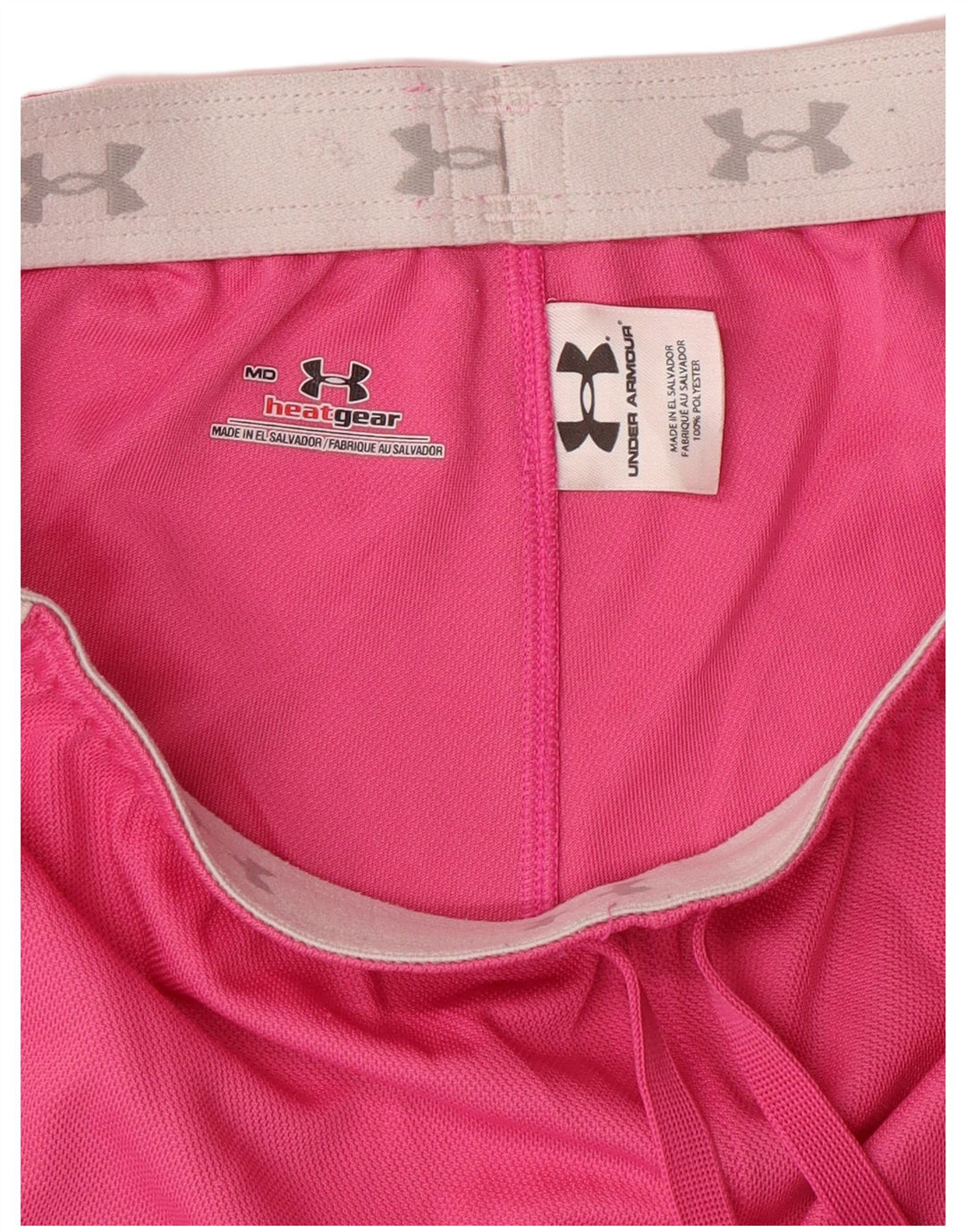 UNDER ARMOUR Calções esportivos femininos Heat Gear UK 14 médio rosa geométrico