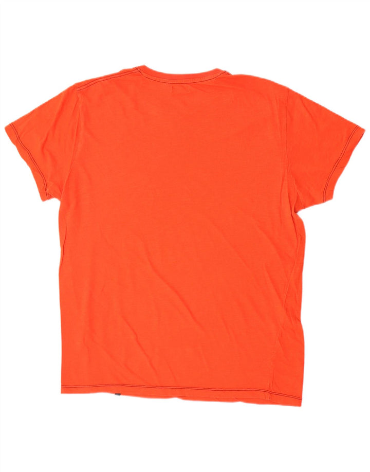 Camiseta masculina gráfica Avirex grande laranja
