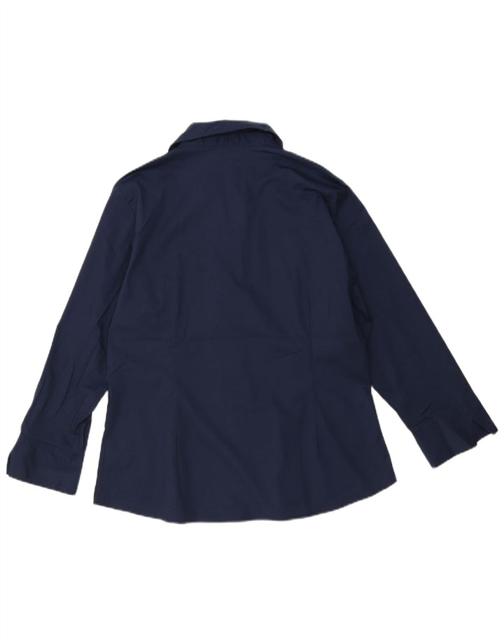 Camisa feminina LEE Riders Reino Unido 16 grande algodão azul marinho