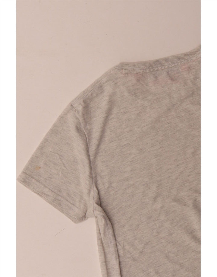Camiseta masculina Superdry com estampa gráfica grande algodão manchado cinza