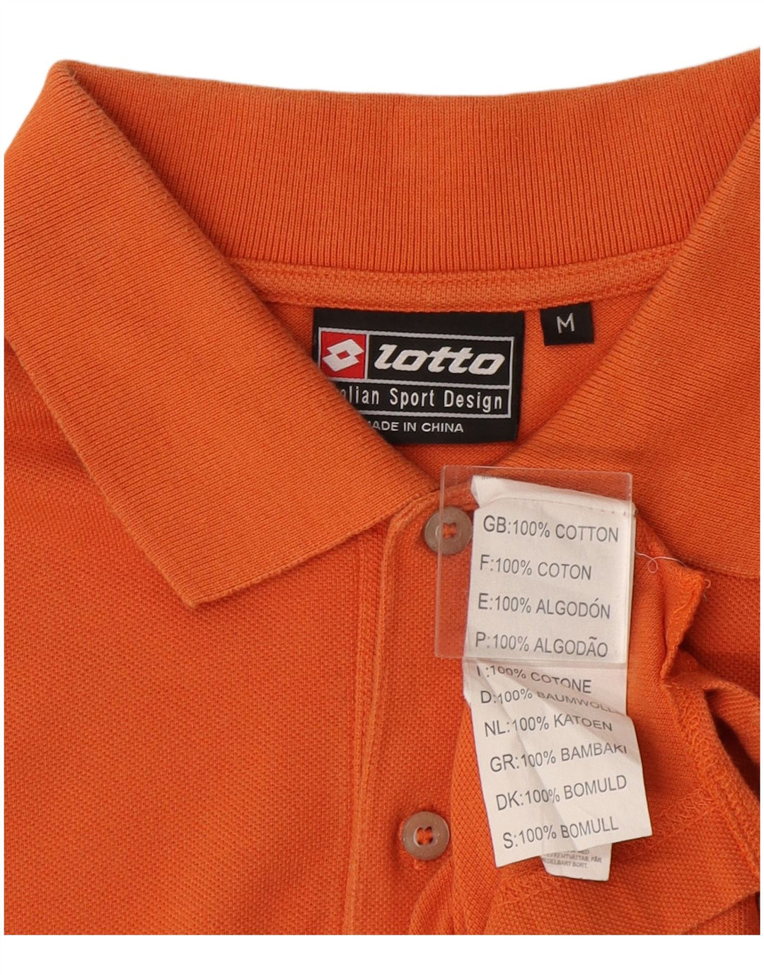 Camisa polo masculina Lotto algodão laranja médio